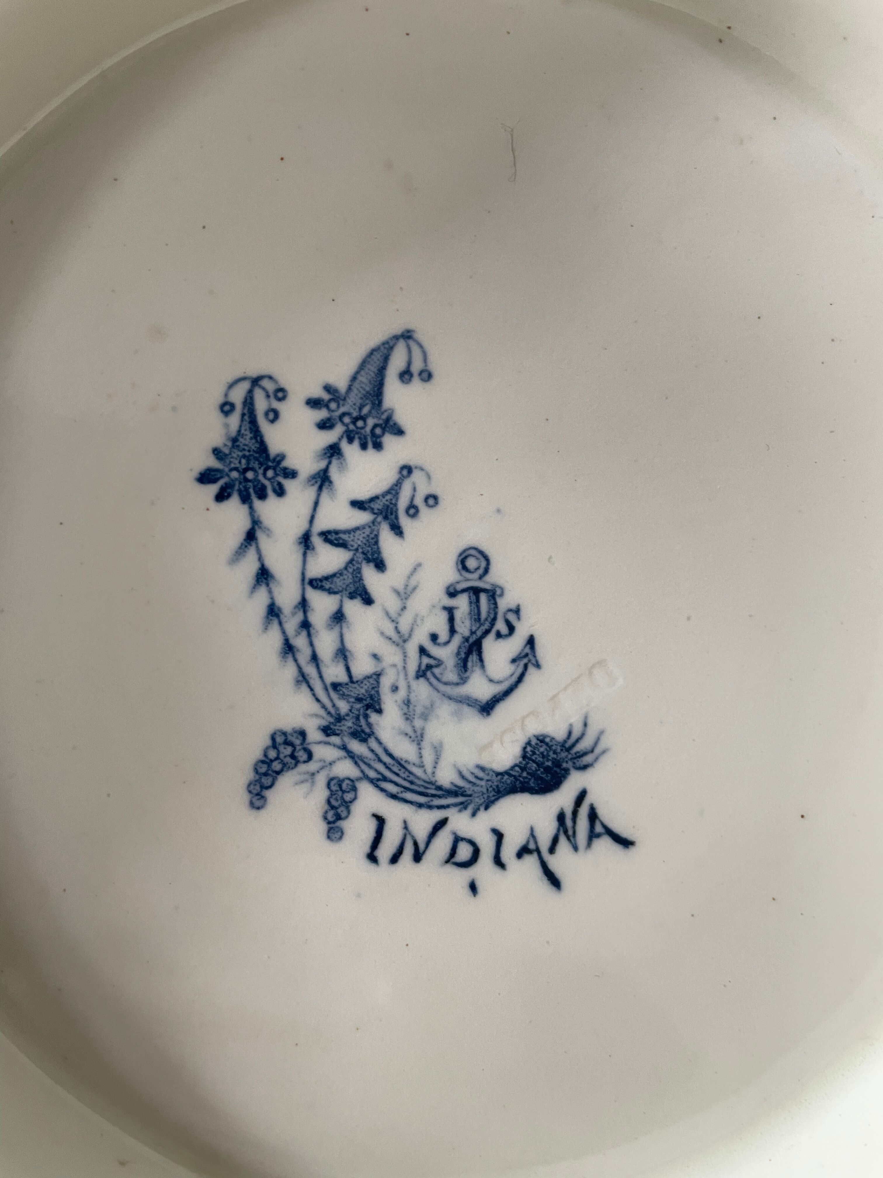 Octagonal composition dish in Clairefontaine earthenware, indiana model 19th