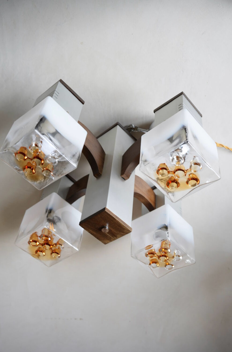 Cubic chandelier by Gaetano Sciolari for Mazzega