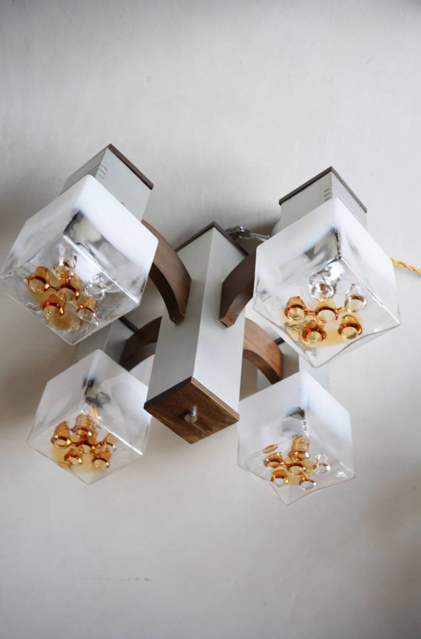 Lustre cubique Gaetano Sciolari pour Mazzega
