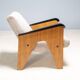 Vintage A-frame wooden armchairs, Czech design, 1950s, set of 3