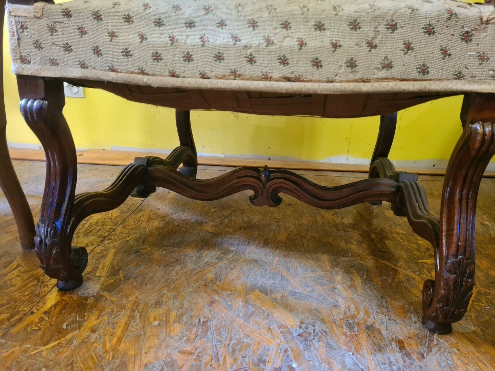 Walnut renaissance style armchair