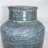 Ceramic ball vase signed Jean Pierre Gasnier dit Pierg Blue green pink