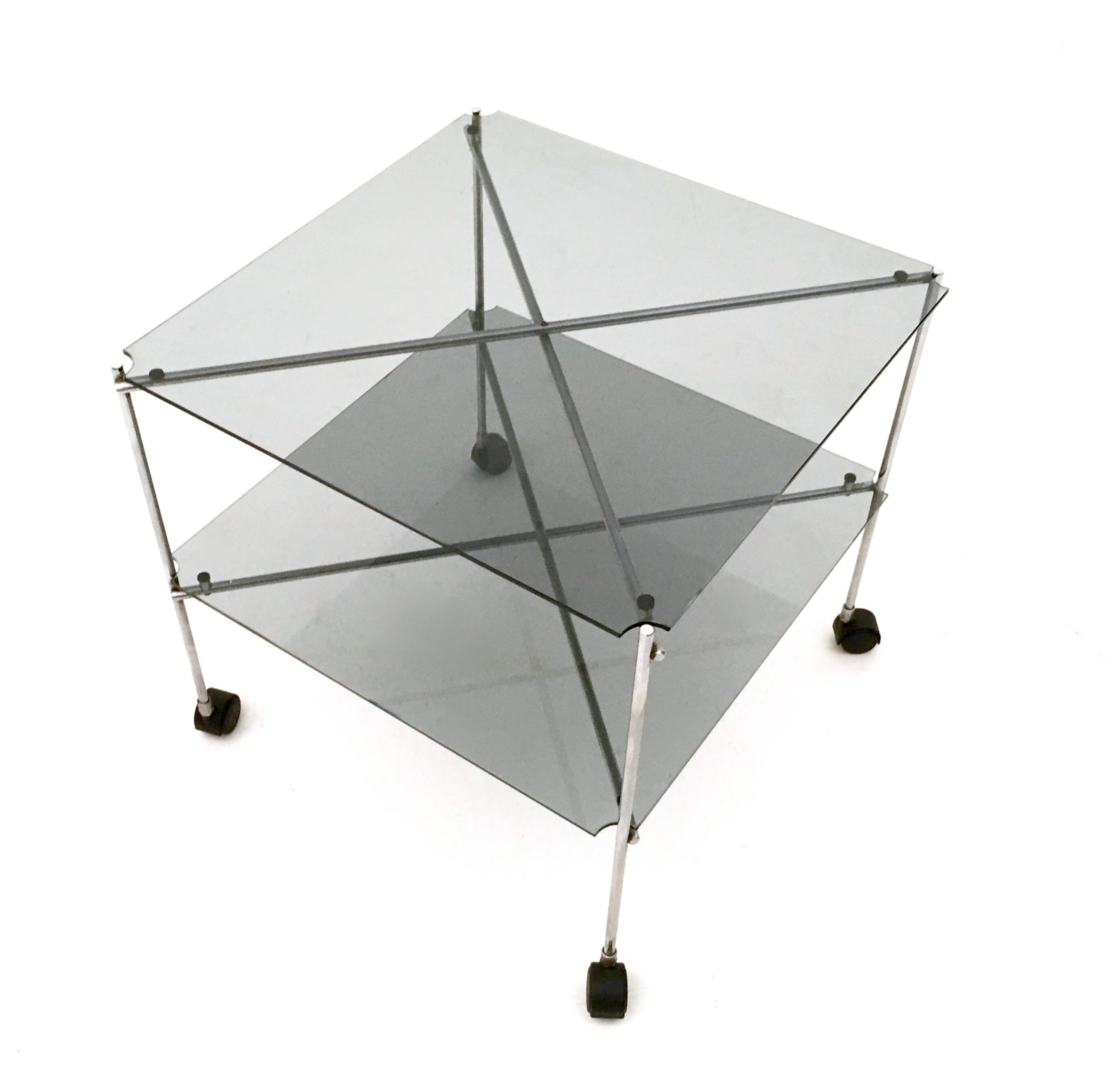 Vintage Postmodern Glass Carts by Bruno Munari, Italy, 1972