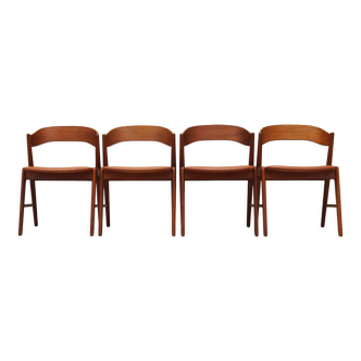 Set of four teak chairs, Danish design, 1970s, Korup Stolefabrik