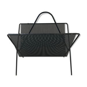 Porte-revue noir en métal, 1950