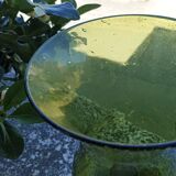 Outdoor photophore in bubbled glass by Verrerie du Marais