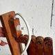 VINTAGE WOODEN WALL LAMP / SCISSOR LAMP WITH LAMPSHADE 'ARO LEUCHTEN'