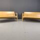 Vintage pair of plywood benches, 1960s