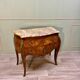 Curved sauteuse commode in stamped marquetry louis xv style xix eme century