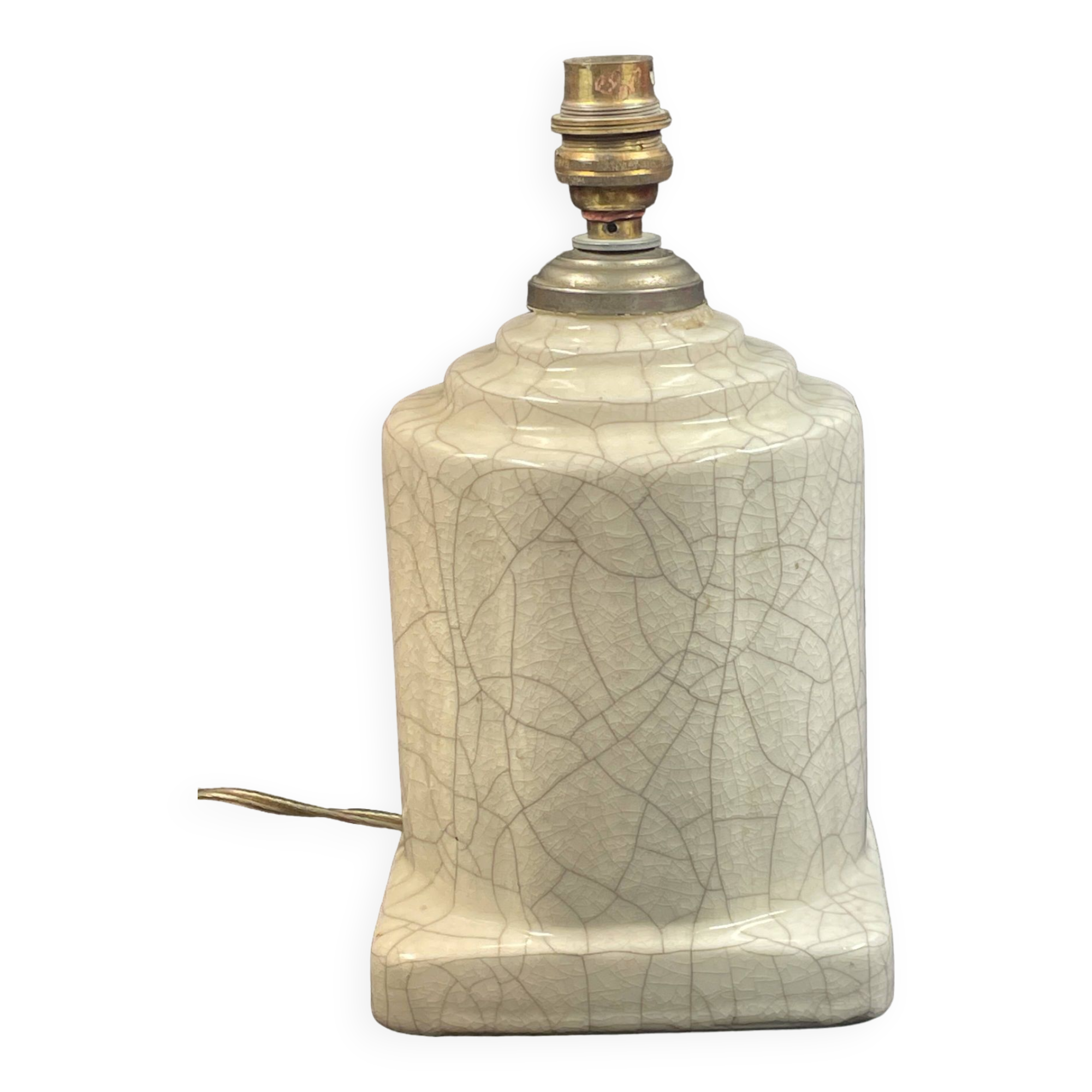 Art Deco cracked ceramic lamp base circa 1930 -