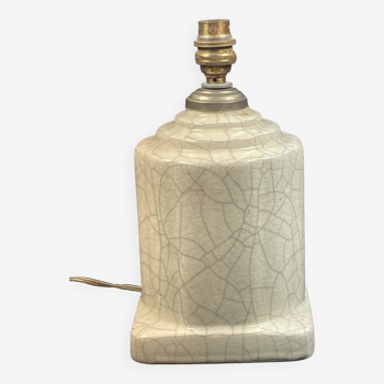 Pied de lampe en céramique craquelée Art déco vers 1930 -
