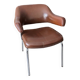 Fauteuil vintage en similicuir marron
