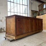 XXL solid oak counter sideboard