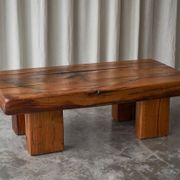 Table basse brutaliste en chêne massif - années 20