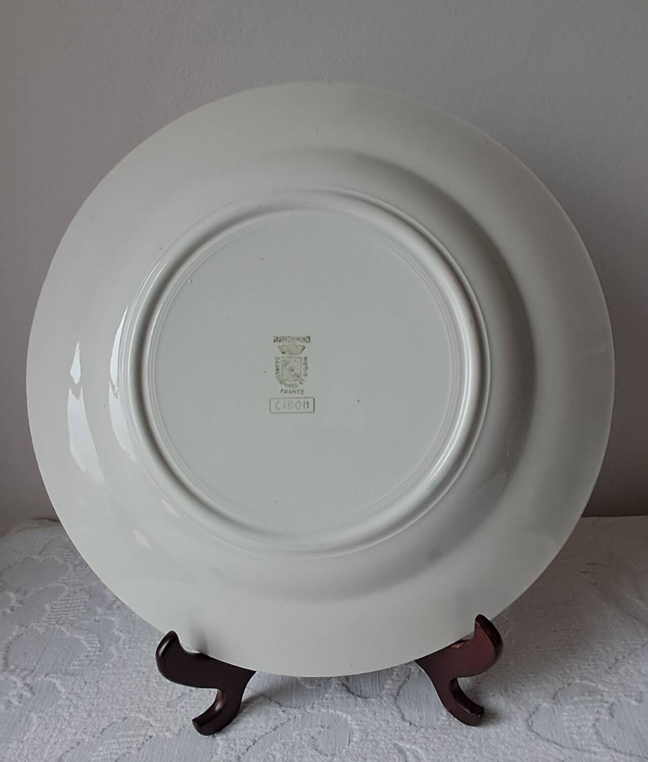 Large round platter, Cibon model, by Digoin Sarreguemines. Vintage