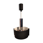 Suspension vintage space age noir et lamelles inox années 60/70