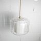 Chandelier 1930 double Opaline blown glass brass and copper