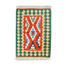 Kilim Shirazi in Green, terracotta and sky blue wool, handmade