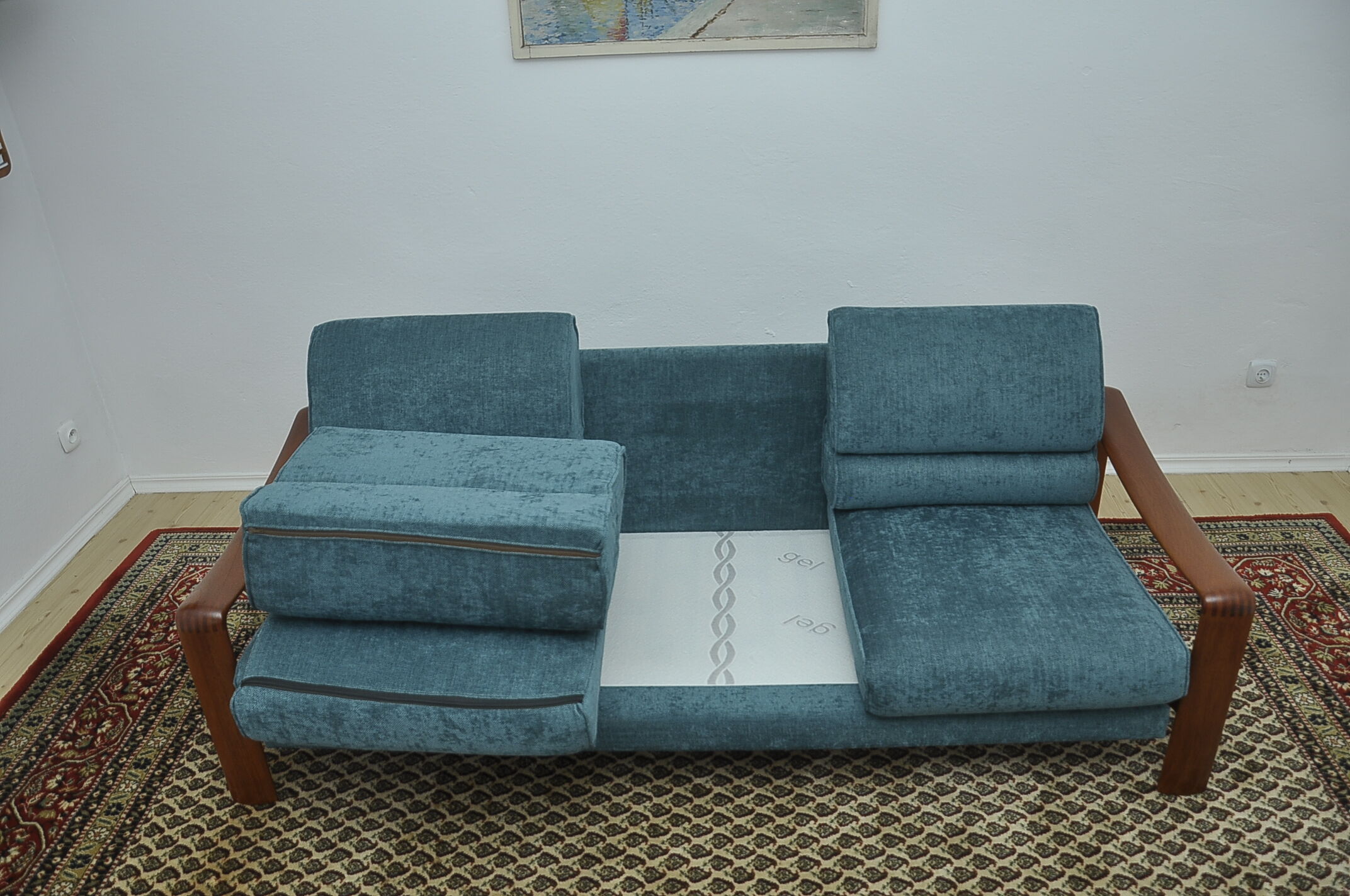 Scandinavian Teak Living Room Set, 1970s, Set of 3