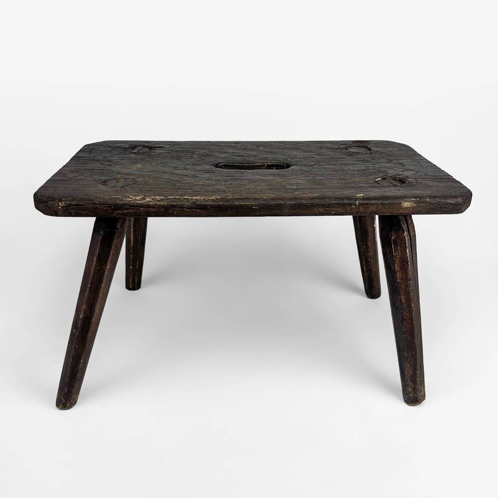 Antique solid wood slit milking bench