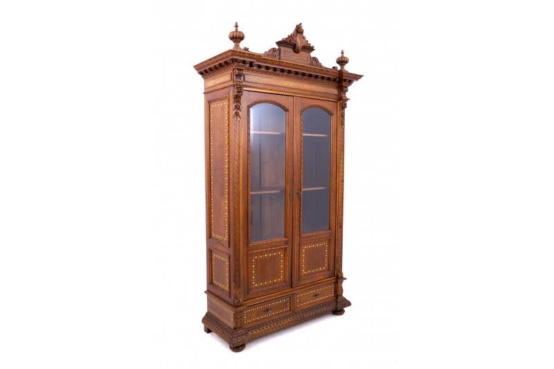 Unique Moorish style bookcase, circa 1870.