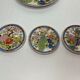 Set of 4 porcelain plates decoration peacock Japan XXth