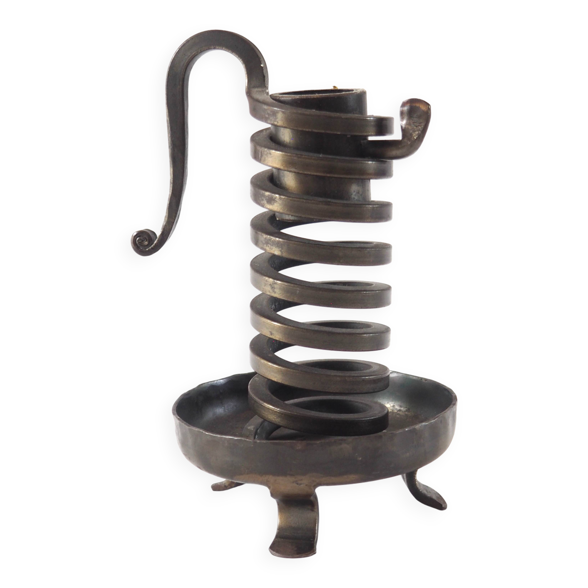 Wrought iron cellar rat candlestick