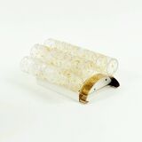 Mid-Century Ice Glass Wall Light from Doria Leuchten, Germany, 1960s