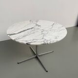 60s marble table with chrome cross base