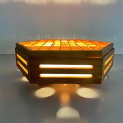 Lampe à encastrer en bois au design hexagonal, années 1970, Allemagne