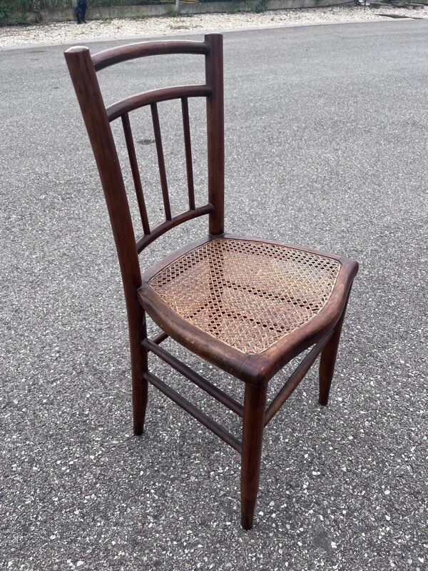 Paire de chaises bistrot cannées