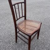 Paire de chaises bistrot cannées