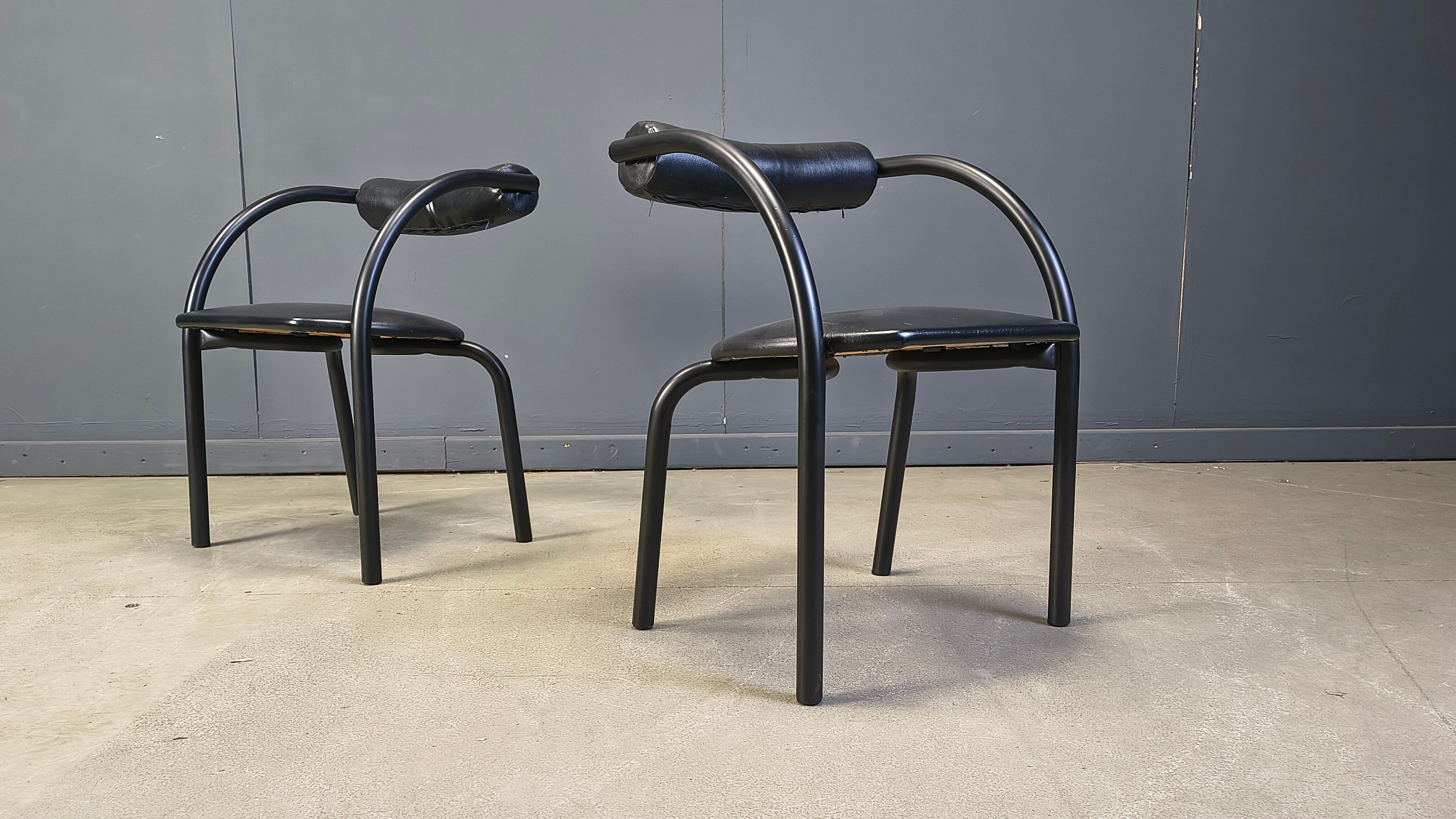 Postmodern dining chairs, 1980s, set of 4