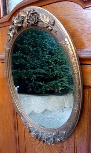 Important wooden wall mirror with stucco in Art Deco style/period - 65 x 44 cm