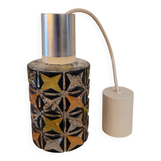 Moulded glass pendant with geometric design – 1960s