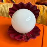 Burgundy ceramic shell lamp