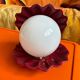 Burgundy ceramic shell lamp