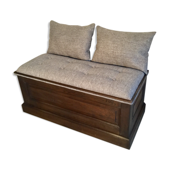 Old solid oak chest fully restored