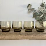 4 verres fumés vintage