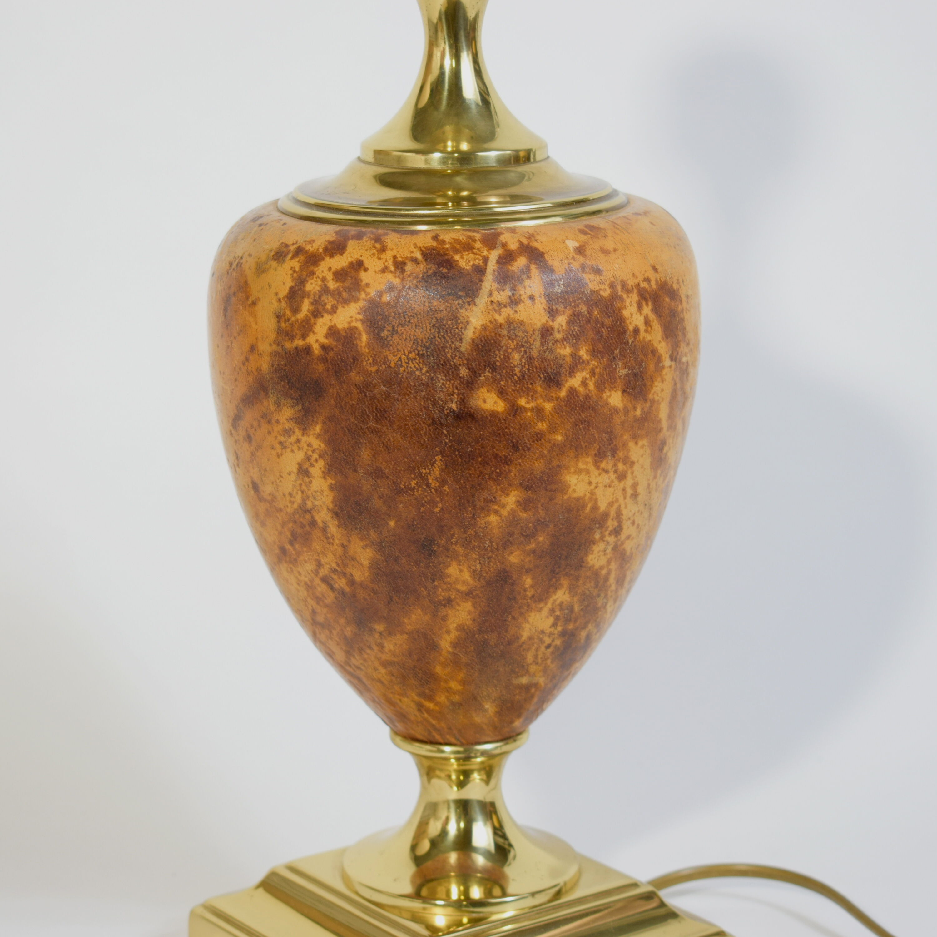 Lamp made of brass and peccari leather