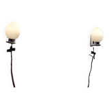 Pair of opaline chrome wall lights from the 70s.