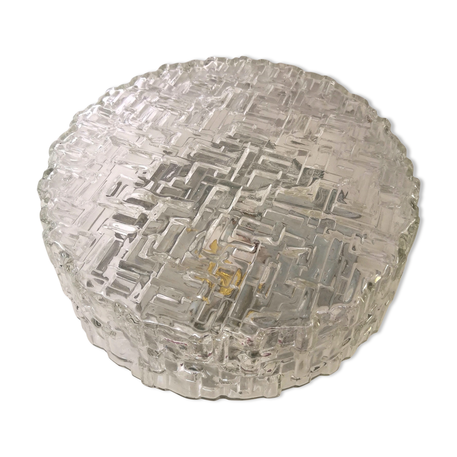 Ceiling lamp or vintage glass wall lamp work made in Italy design 70s