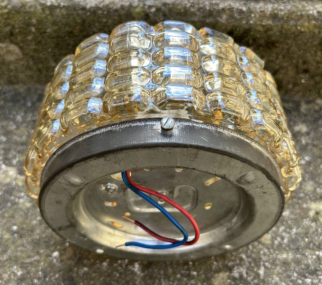 Space Age round wall lamp designed by Alois Gangknofner for Erco Leuchten, Germany, 1960s.