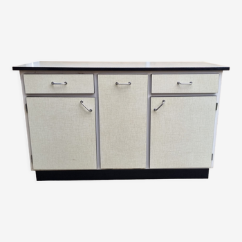 Buffet bahut bas en formica, vintage, années 70