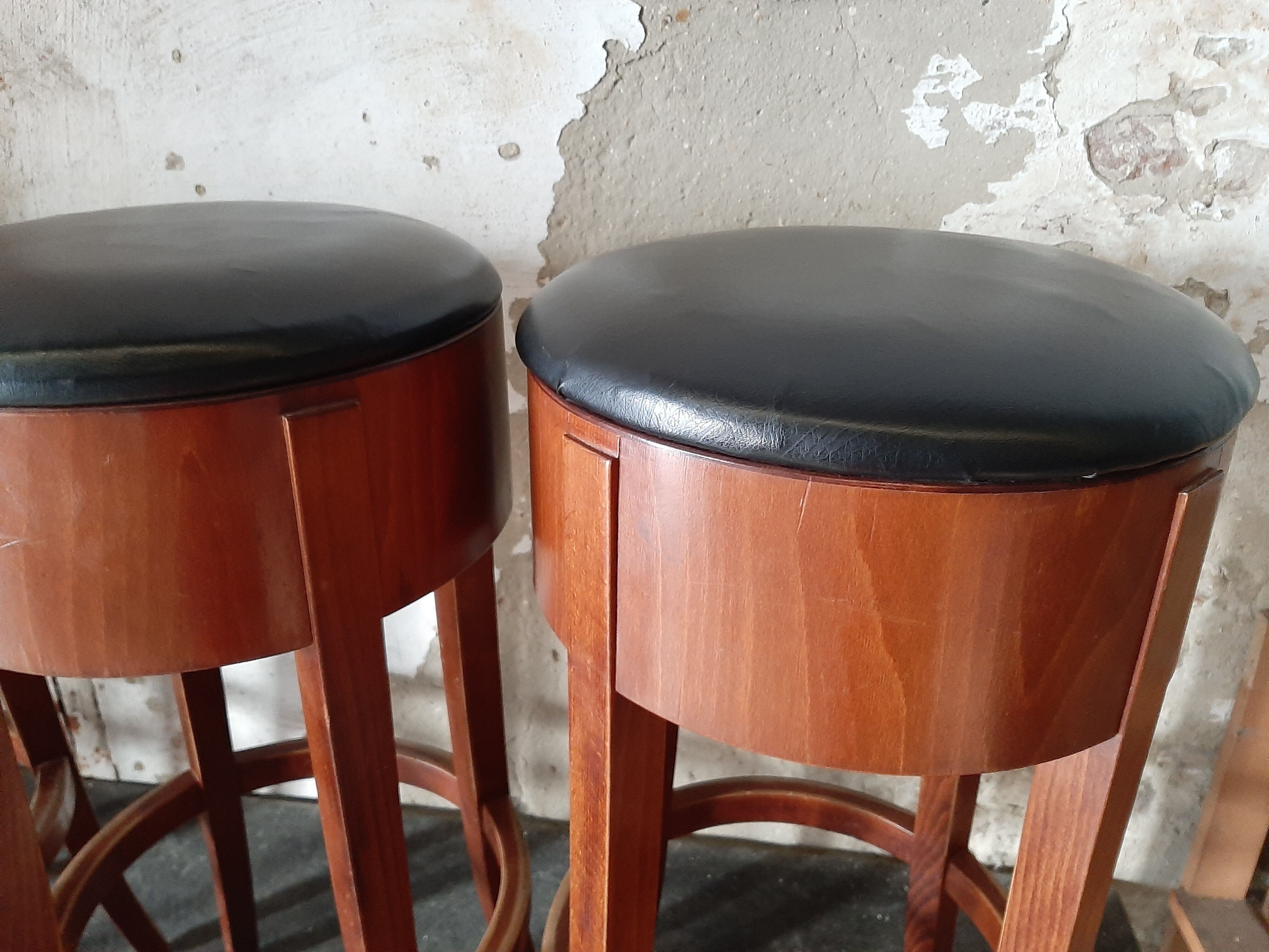 Lot of five old bistro stools