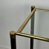 Vintage console in brown metal and brass 1970