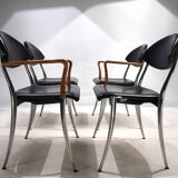 Set of four Coro dining chairs by Luigi Origlia, 1980