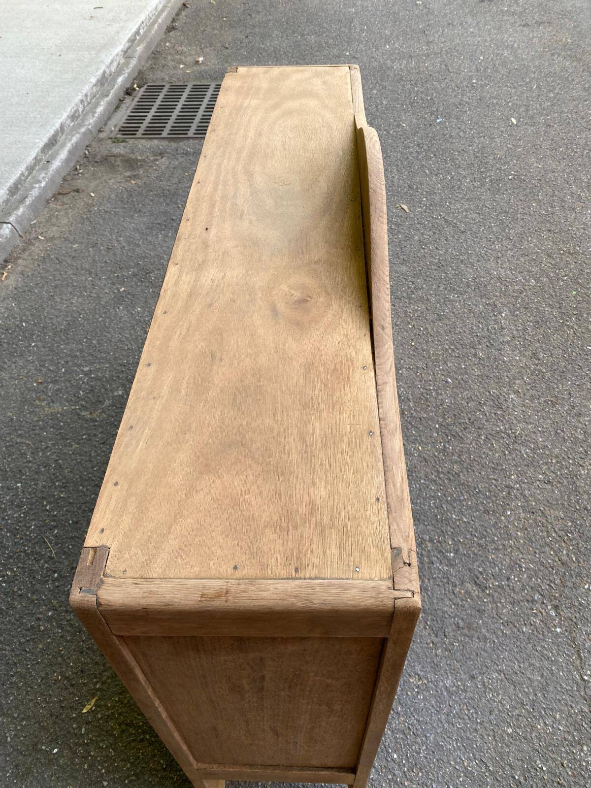 Vintage solid wood art deco 1940s display cabinet