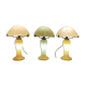 Lampes trio champignons en pâte de verre 1980