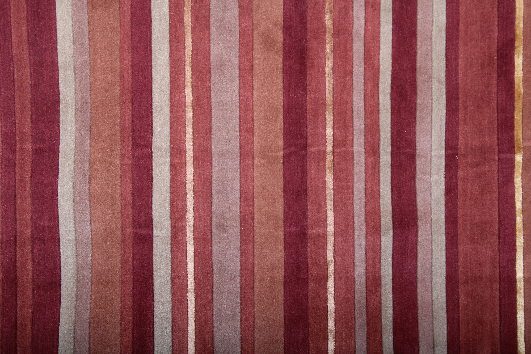 Hand woven traditional striped rug, wool red area rug- 200x290cm